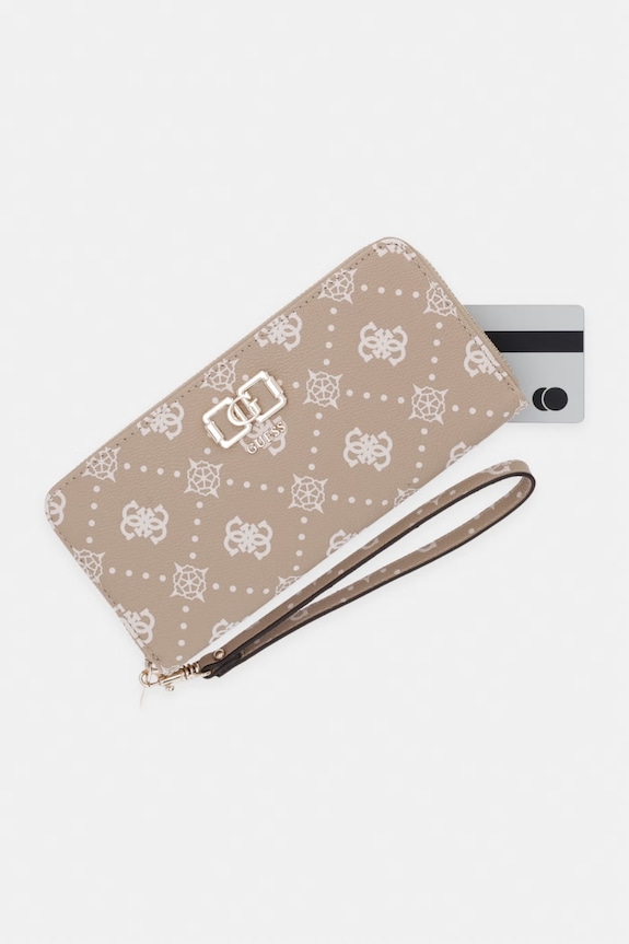 Guess portofel pentru femei, cu imitație de piele EMELIE bej SWGP99.28146