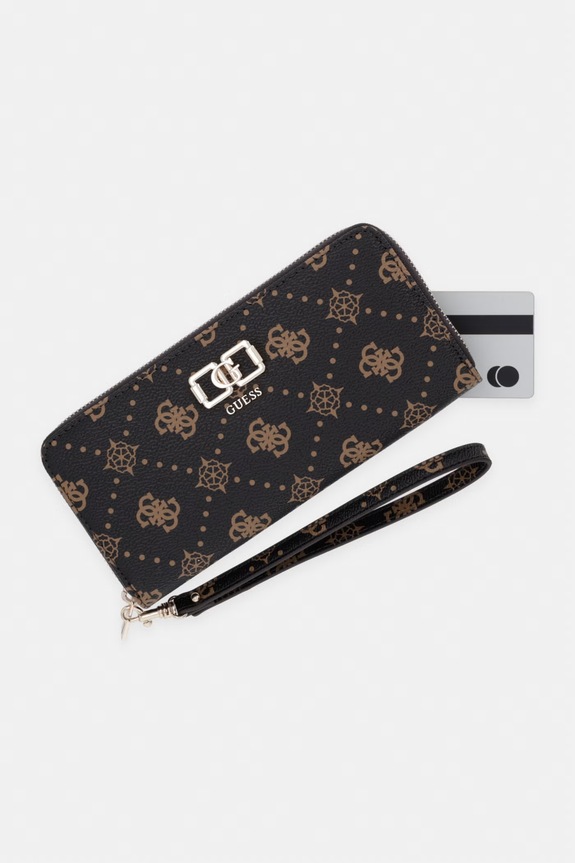 Guess portofel pentru femei, din imitație de piele EMELIE maro SWGP99.28146