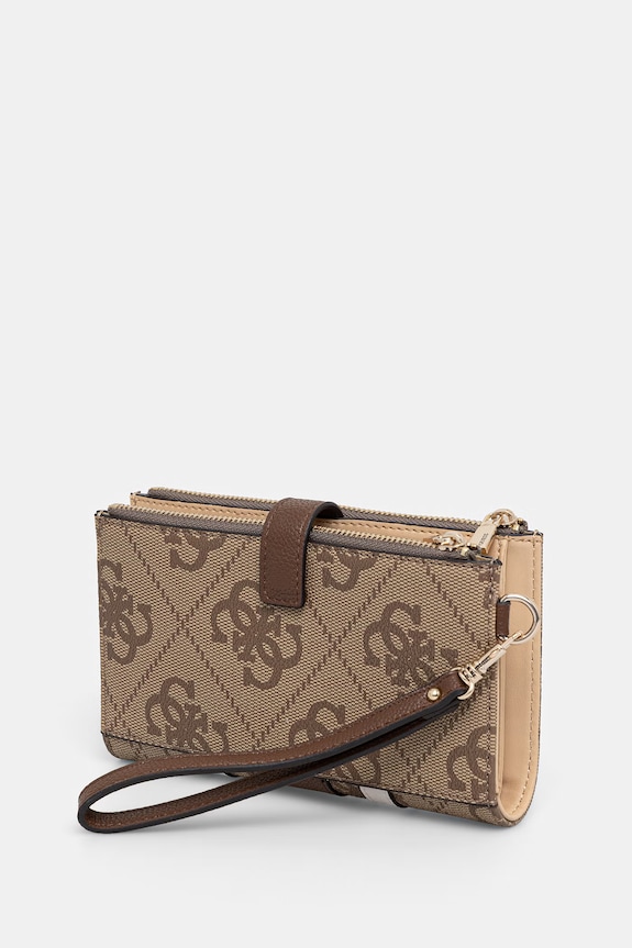 Guess portfel damski z imitacji skóry LAUREL SWSS74.59157 beżowy SS26