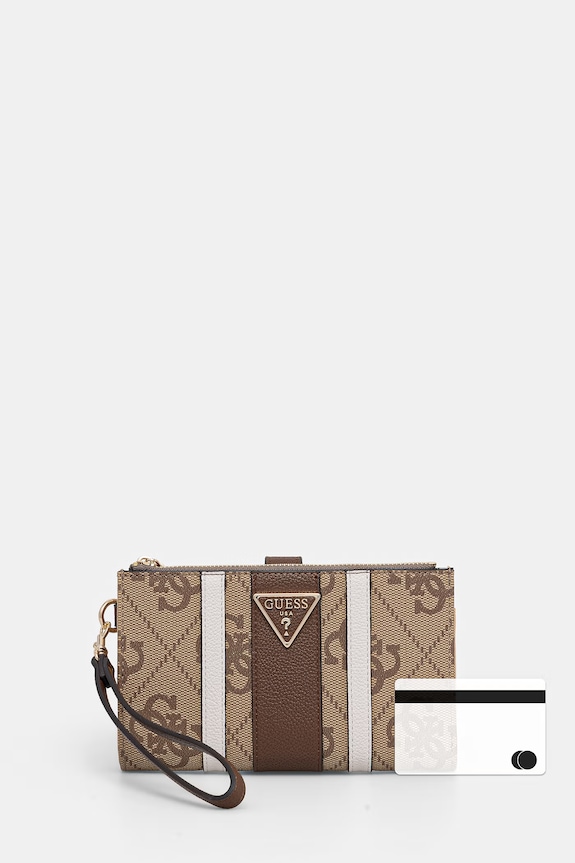 Guess portfel damski z imitacji skóry LAUREL SWSS74.59157 beżowy