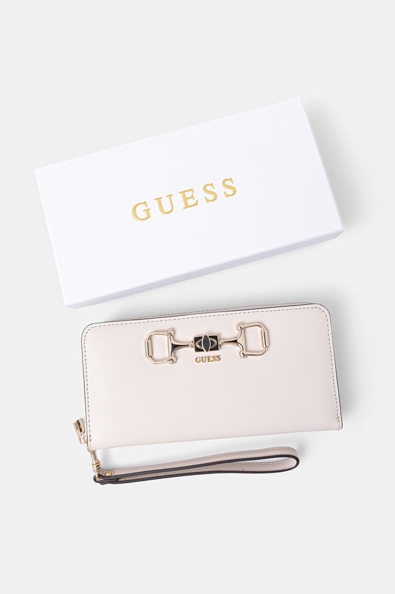 Guess portofel de damă cu imitație de piele JANIE bej SWVG99.10146