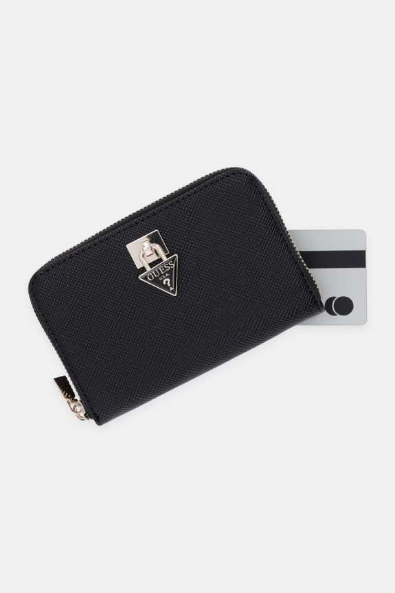 Guess portofel pentru femei, cu imitație de piele PATSIE negru SWZG99.19140
