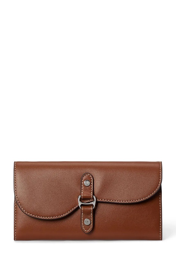 Lauren Ralph Lauren portfel damski skórzany brązowy 432P10425