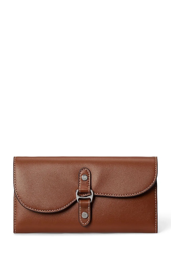 Lauren Ralph Lauren portfel damski skórzany brązowy 432P10425