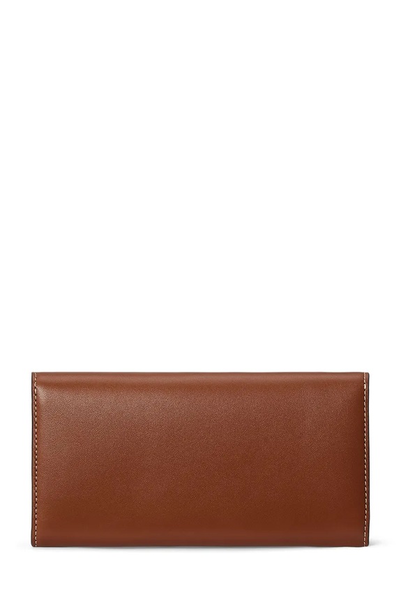 Lauren Ralph Lauren portfel damski skórzany 432P10425 brązowy SS26