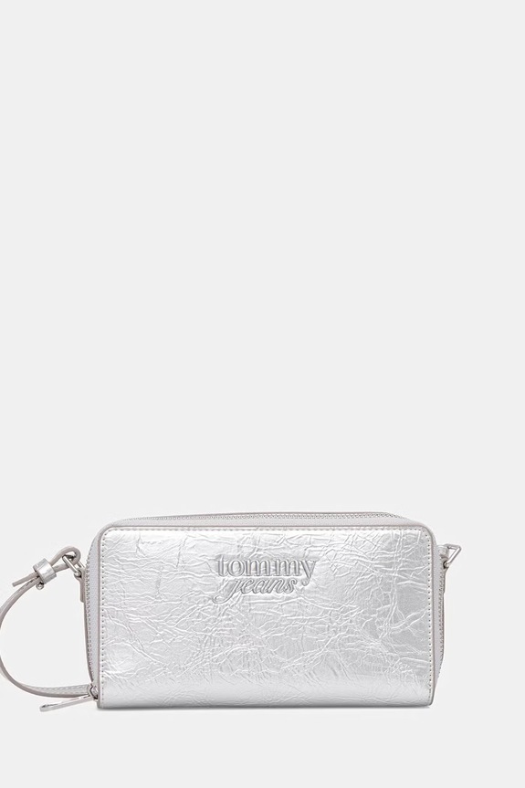 Tommy Jeans πορτοφόλι γυναικείο ασημί AW0AW18854