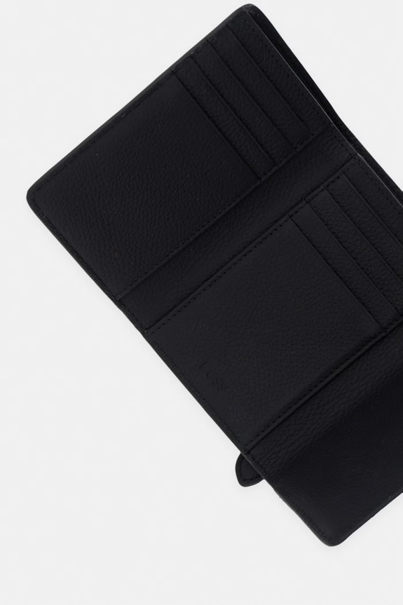 Akcesoria BOSS portfel damski skórzany Lenah Flap SM Wallet 50563423 czarny