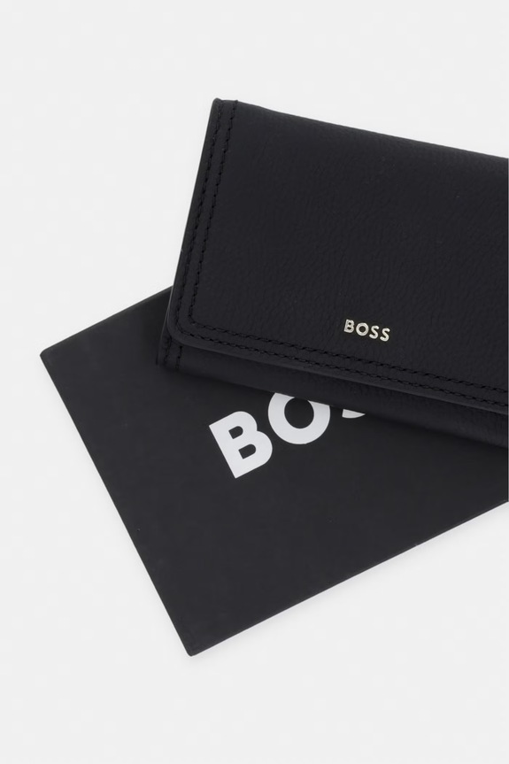 BOSS portfel damski skórzany Lenah Flap SM Wallet 50563423 czarny