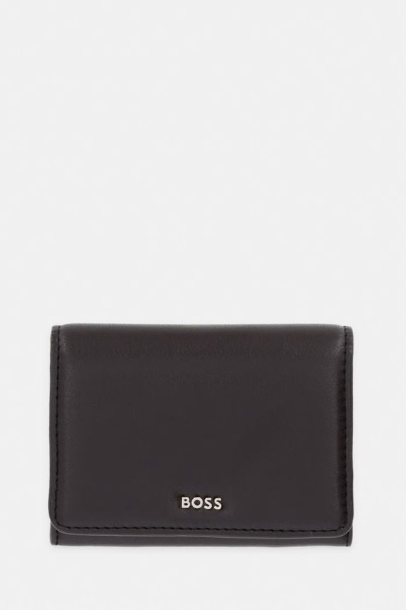 BOSS portfel damski skórzany NUMAH Flap Cardholde brązowy 50564186