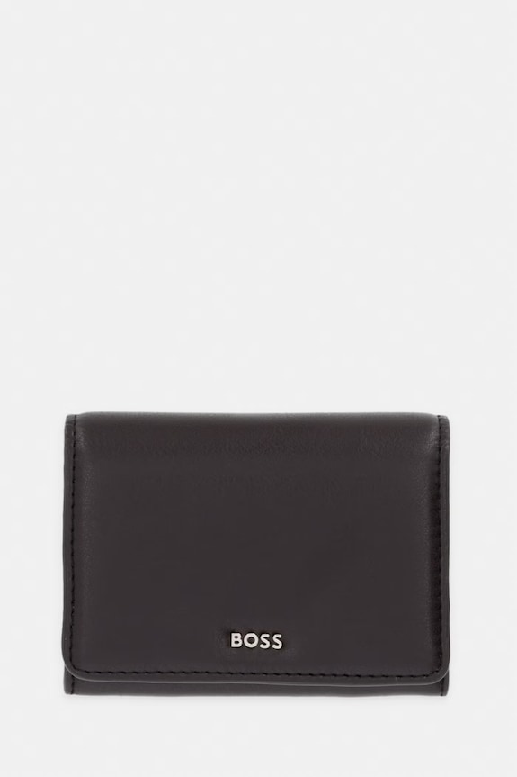 BOSS portfel damski skórzany NUMAH Flap Cardholde brązowy 50564186