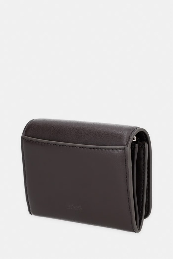 BOSS portfel damski skórzany NUMAH Flap Cardholde 50564186 brązowy SS26
