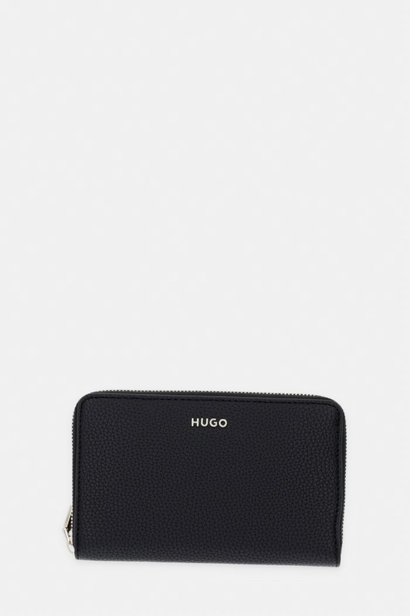 HUGO portfel damski z imitacji skóry Orin_Wallet Zip Ar. czarny 50563023