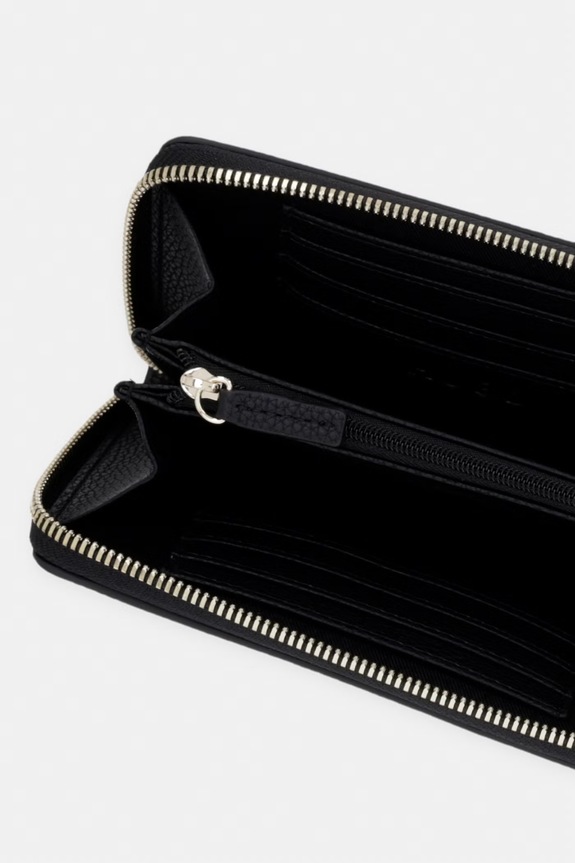 Akcesoria HUGO portfel damski z imitacji skóry Orin_Wallet Zip Ar. 50563023 czarny