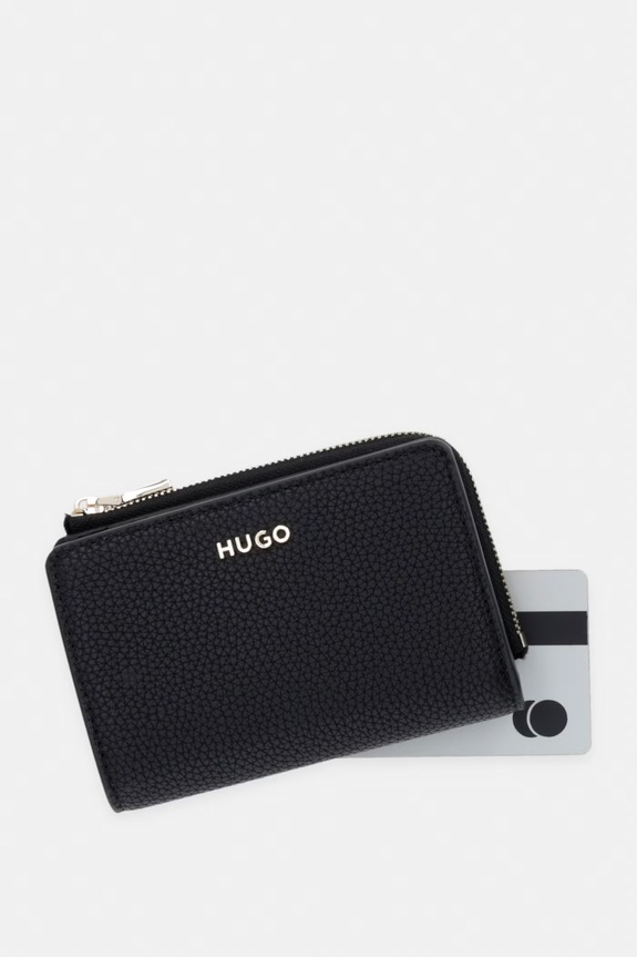 HUGO portfel damski z imitacji skóry Orin_Wallet Multi czarny 50563031