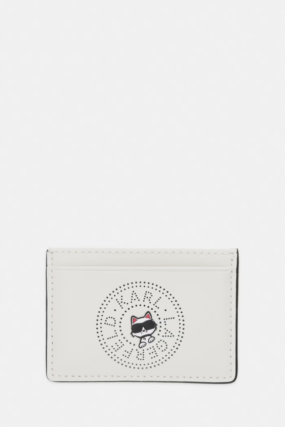 Karl Lagerfeld portcard pentru femei, din piele IKON bej B2W32059