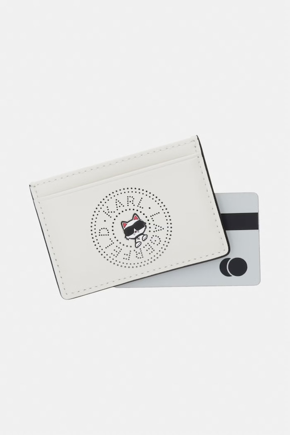 Accesorii Karl Lagerfeld portcard pentru femei, din piele IKON B2W32059 bej