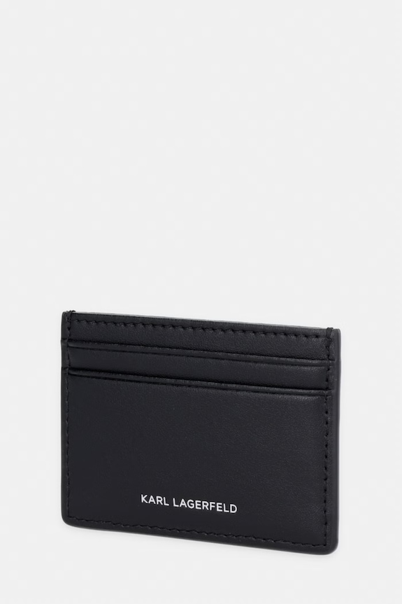 Karl Lagerfeld portcard pentru femei, din piele IKON B2W32040 negru SS26
