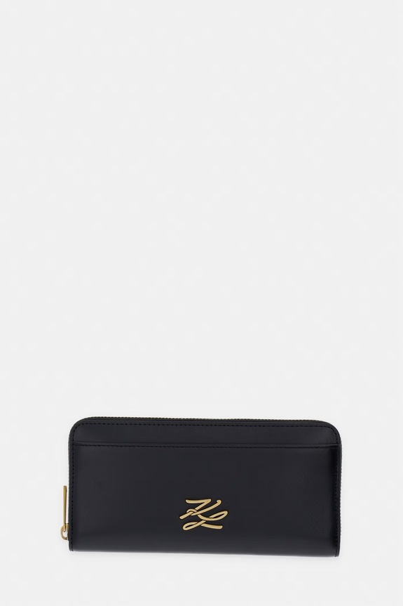 Karl Lagerfeld peňaženka dámska kožená K/AUTOGRAPH čierna B2W32006