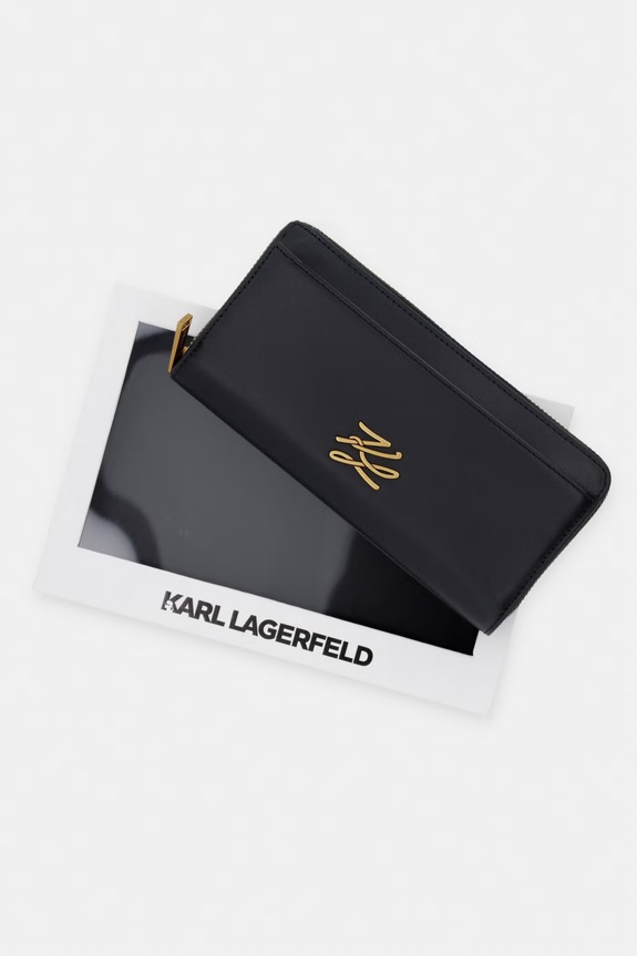 Karl Lagerfeld peňaženka dámska kožená K/AUTOGRAPH B2W32006 čierna