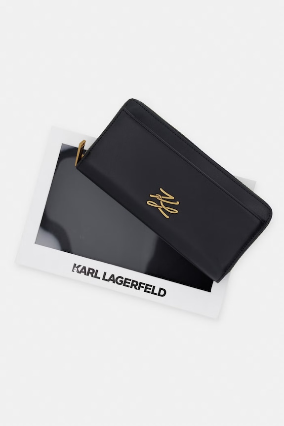 Karl Lagerfeld peňaženka dámska kožená K/AUTOGRAPH B2W32006 čierna