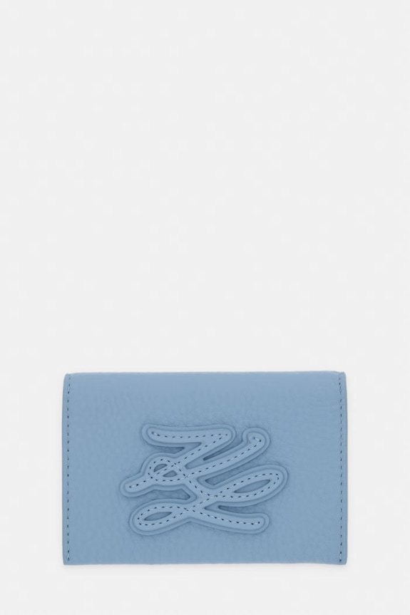 Karl Lagerfeld Puzdro na karty dámske kožené K/AUTOGRAPH modrá B2W32064