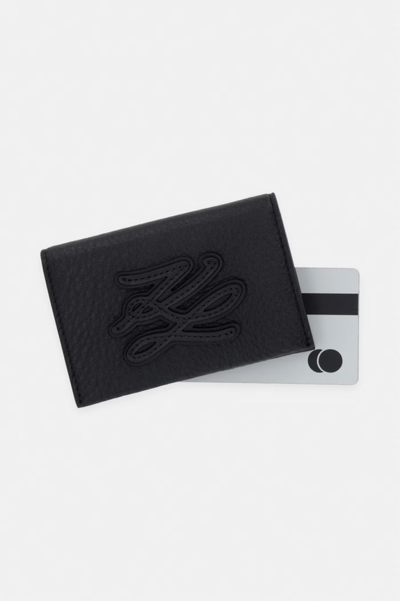 Karl Lagerfeld puzdro na karty dámske kožené K/AUTOGRAPH čierna B2W32064