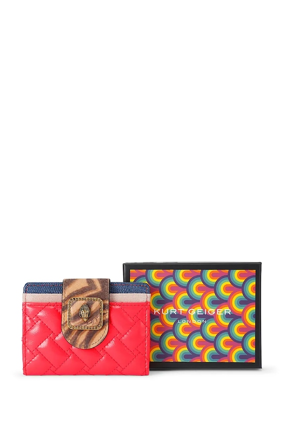 Kurt Geiger London etui na karty damskie skórzane Pimlico 5371236019 czerwony