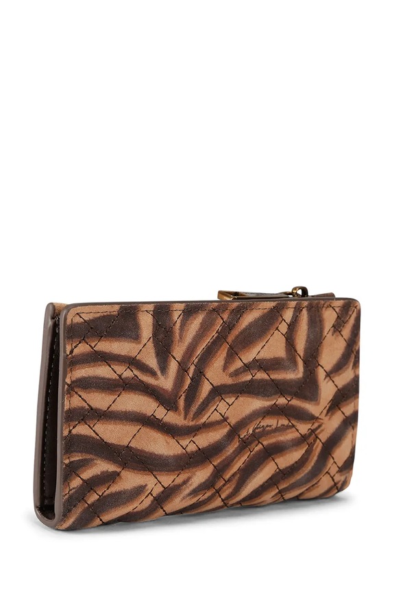 Akcesoria Kurt Geiger London portfel RFID damski zamszowy Pimlico 5375036209 brązowy
