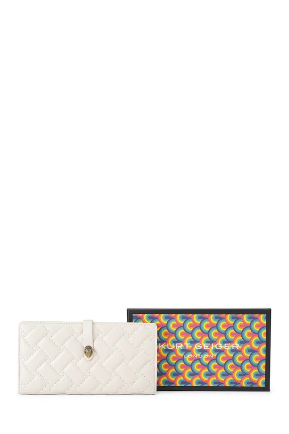 Kurt Geiger London portfel damski skórzany Kensington 5021841109 beżowy
