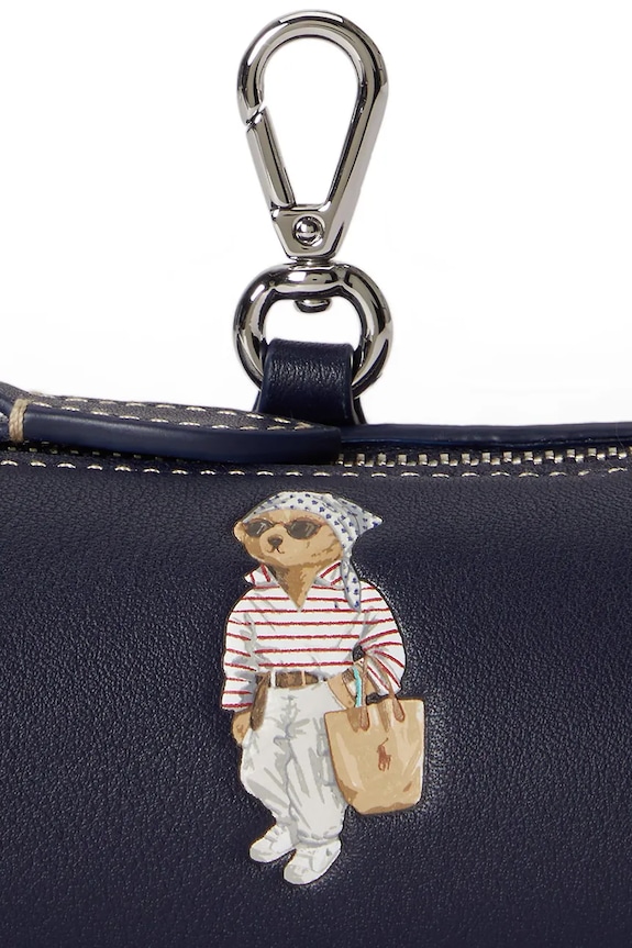 Polo Ralph Lauren peňaženka zapínaná na sponu dámska kožená tmavomodrá 427P10993
