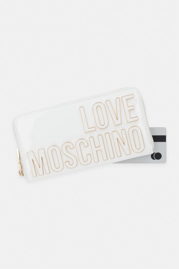 Love Moschino πορτοφόλι γυναικείο από απομίμηση δέρματος λευκό JC5513PP0OKE0100