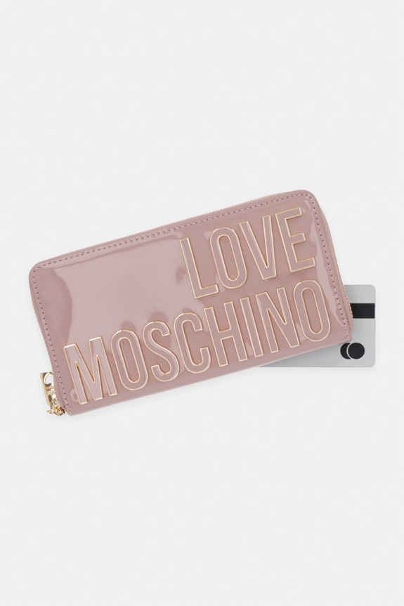 Love Moschino πορτοφόλι γυναικείο από απομίμηση δέρματος ροζ JC5513PP0OKE0600