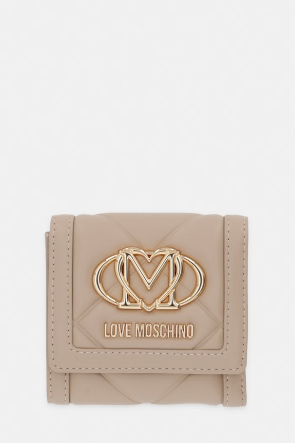 Love Moschino portfel damski z imitacji skóry beżowy JC5647PP0OLC0209