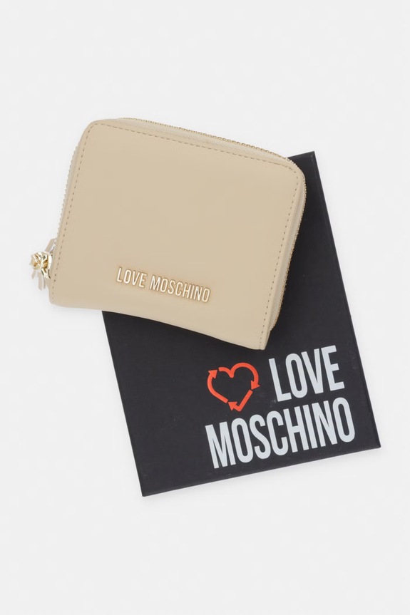 Love Moschino πορτοφόλι γυναικείο από απομίμηση δέρματος JC5689PP0OKD0110 μπεζ
