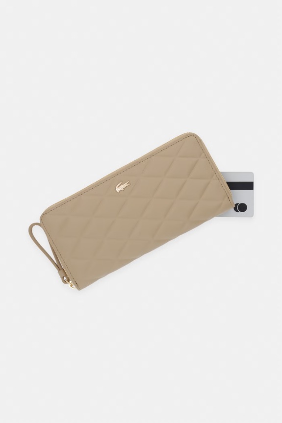 Lacoste RFID peněženka dámská kožená béžová NF5122EE