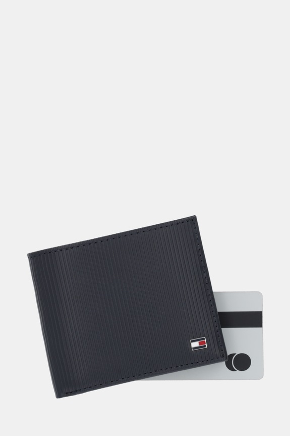 Δερμάτινο πορτοφόλι Tommy Hilfiger σκούρο μπλε AM0AM13958