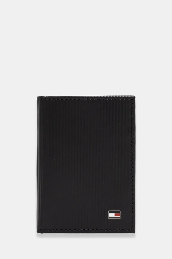 Kožené pouzdro na karty Tommy Hilfiger obal na karty černá AM0AM13967