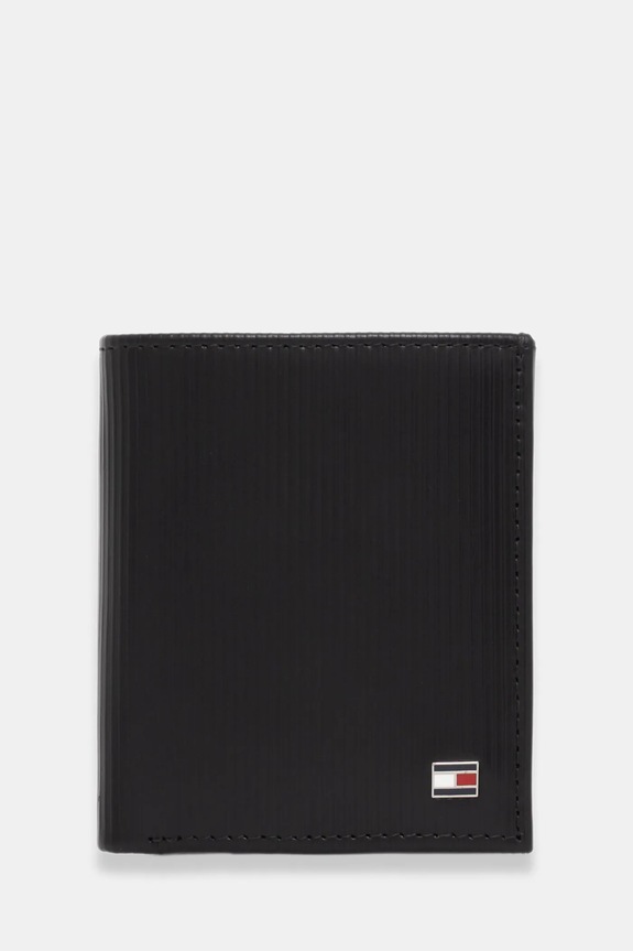 Δερμάτινο πορτοφόλι Tommy Hilfiger λείο δέρμα μαύρο AM0AM13968