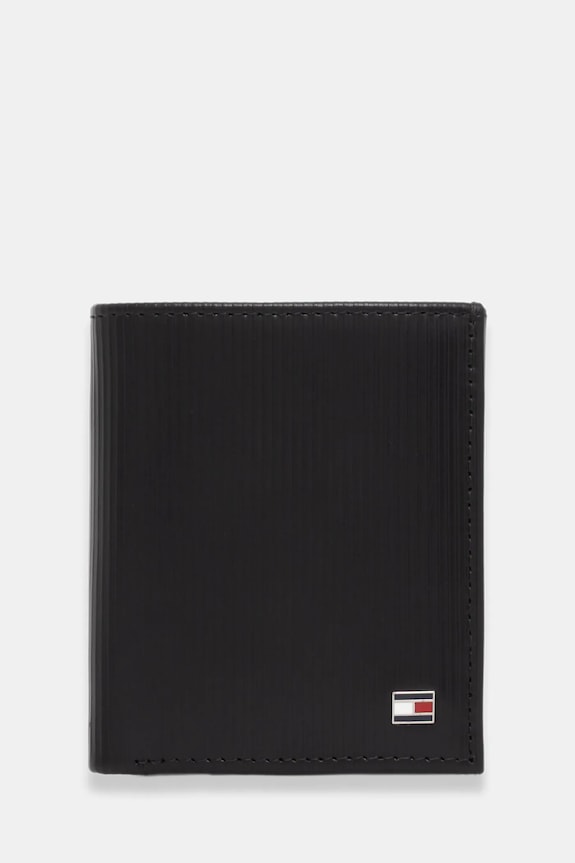 Kožená peněženka Tommy Hilfiger přírodní kůže černá AM0AM13968