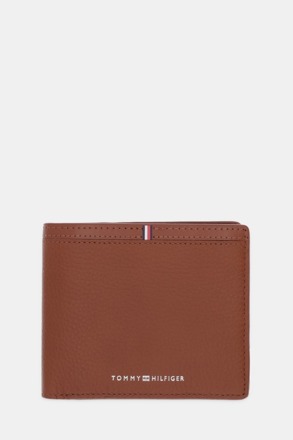 Δερμάτινο πορτοφόλι Tommy Hilfiger λείο δέρμα καφέ AM0AM13969