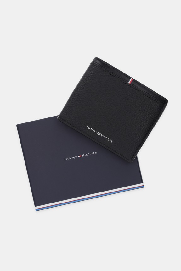 Kožená peněženka Tommy Hilfiger AM0AM13970 černá