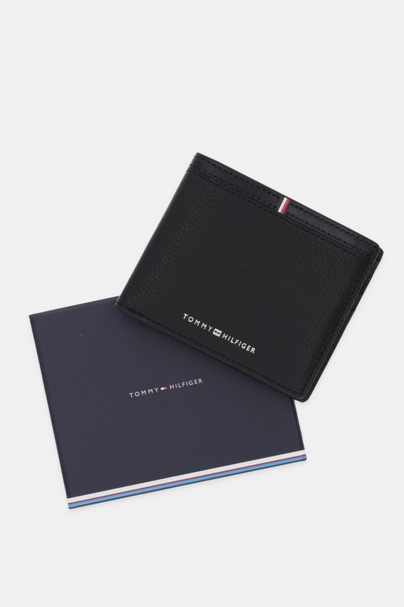 Δερμάτινο πορτοφόλι Tommy Hilfiger AM0AM13971 μαύρο