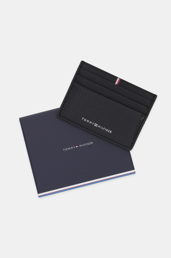 Kožené pouzdro na karty Tommy Hilfiger černá AM0AM13972