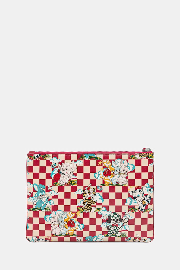 Kenzo kosmetyczka skórzana FG58PM802L40 bordowy SS26