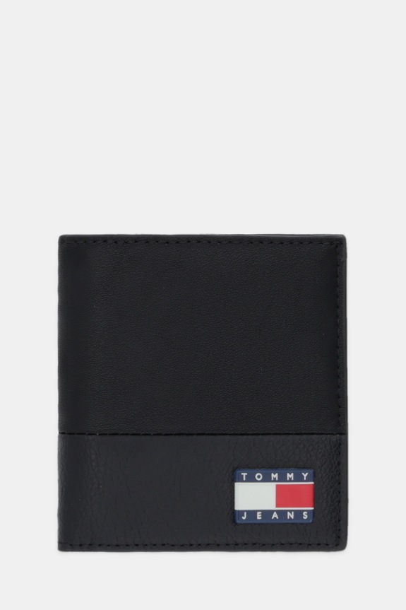 Tommy Jeans portafoglio in pelle pelle fiore nero AM0AM13866