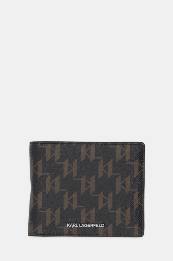 Novčanik Karl Lagerfeld K/MONOGRAM imitacija zrnate kože smeđa B1M32055