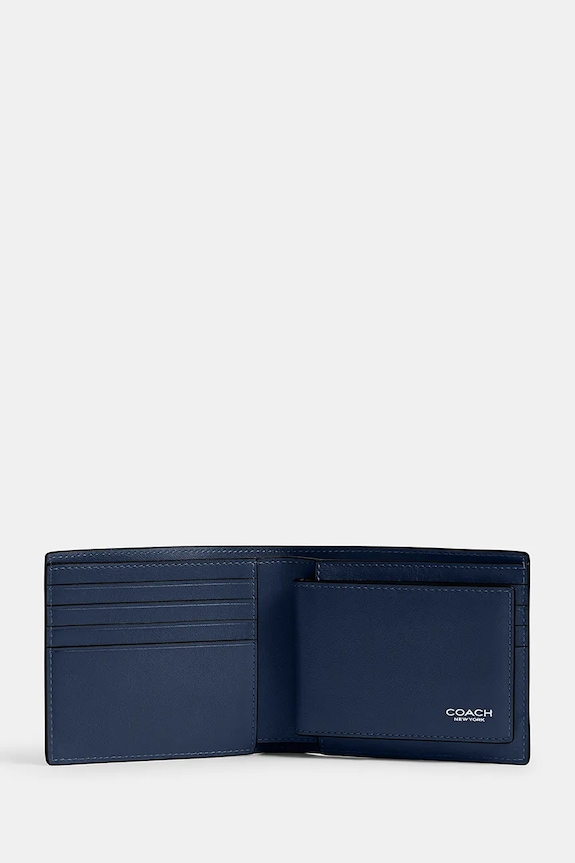 Accesorii Coach portofel bărbați din piele CY911 bleumarin