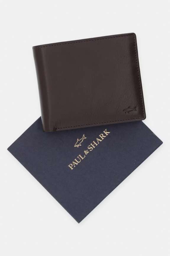 Δερμάτινο πορτοφόλι Paul&Shark 14318114 καφέ