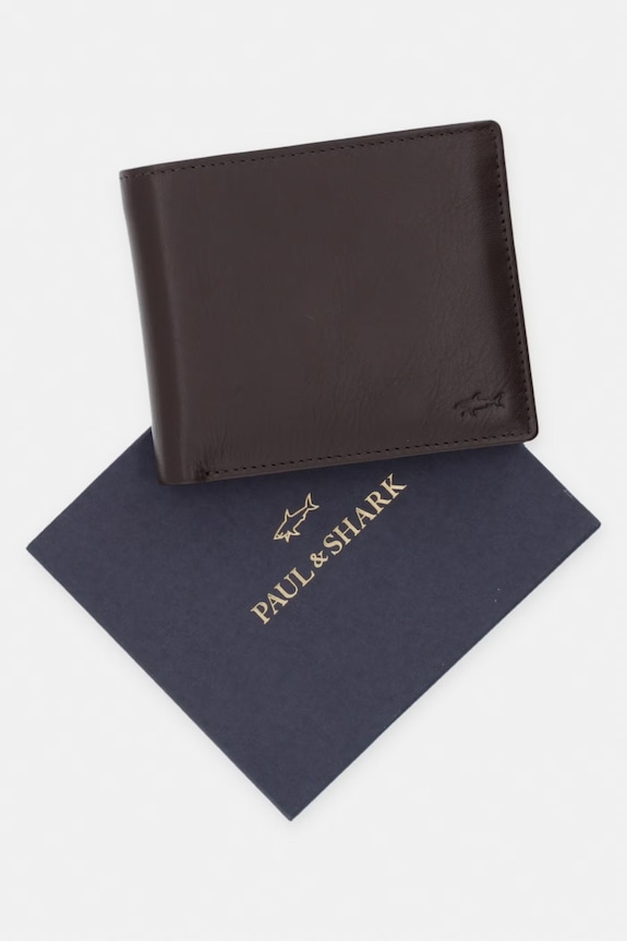 Δερμάτινο πορτοφόλι Paul&Shark 14318114 καφέ