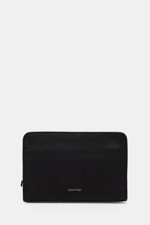 Calvin Klein kosmetyczka męska skórzana czarny LV04D1153G